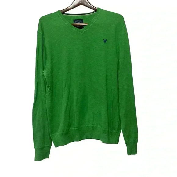 American Eagle Sweater Mens XL Athletic Fit Long Sleeve V Neck Preppy Casual Y2K - Picture 1 of 8